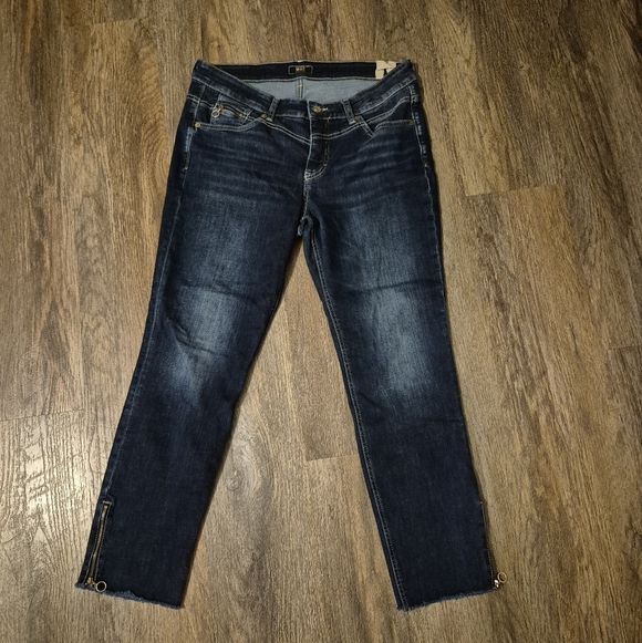 Mac Jeans Rich Dark Blue Women's Jeans Zipper Details Size 42/28 Plus Size - Picture 1 of 8